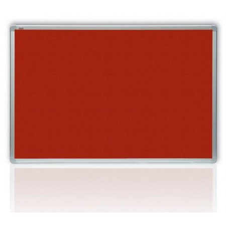 Filcová červená tabule v hliníkovém rámu 150x120 cm