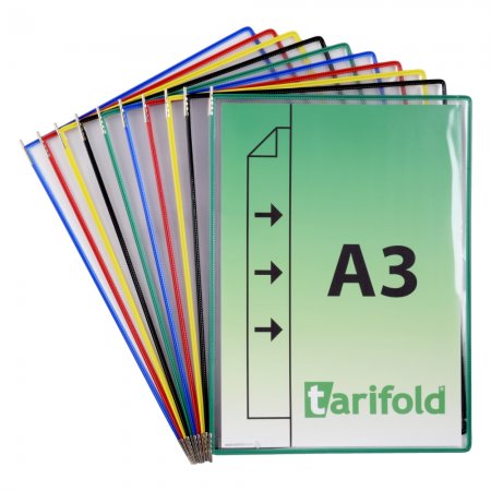 kapsy s úchyty, A3 na výšku, otevřené bokem, mix barev - 10 ks