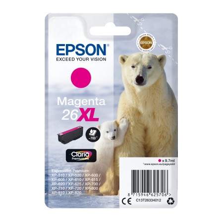 Epson Singlepack Magenta 26XL Claria Premium Ink originální