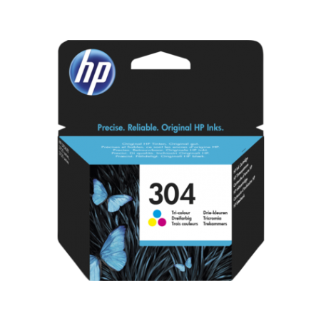 HP 304 Tri-color Original Ink Cartridge, N9K05AE